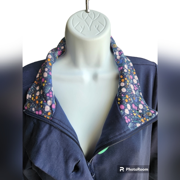 Matilda Jane Small Womens Jacket Blue Million Little Things Roll Tab Sle… - Picture 5 of 5